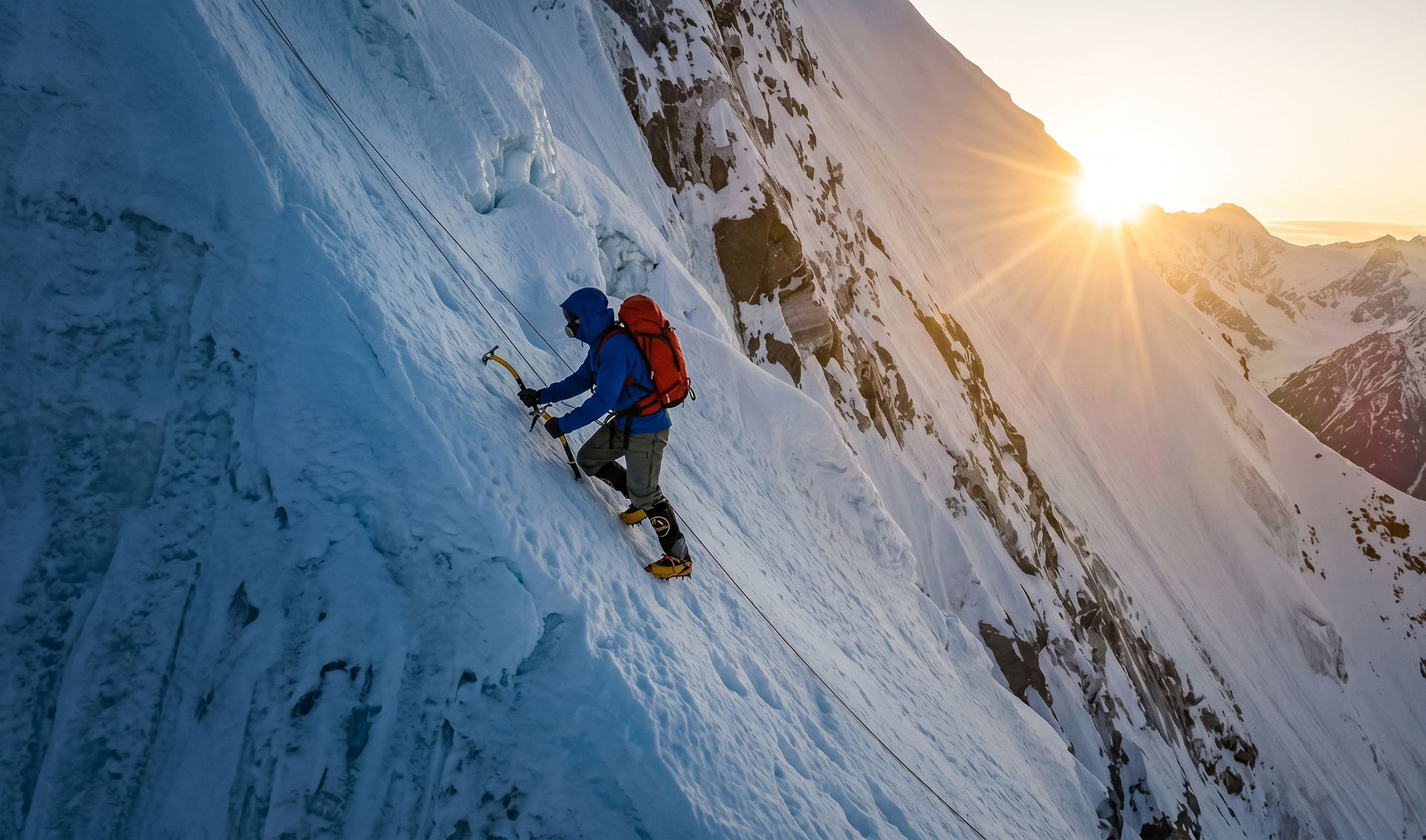 Marc Dragon en ascension sur le Denali